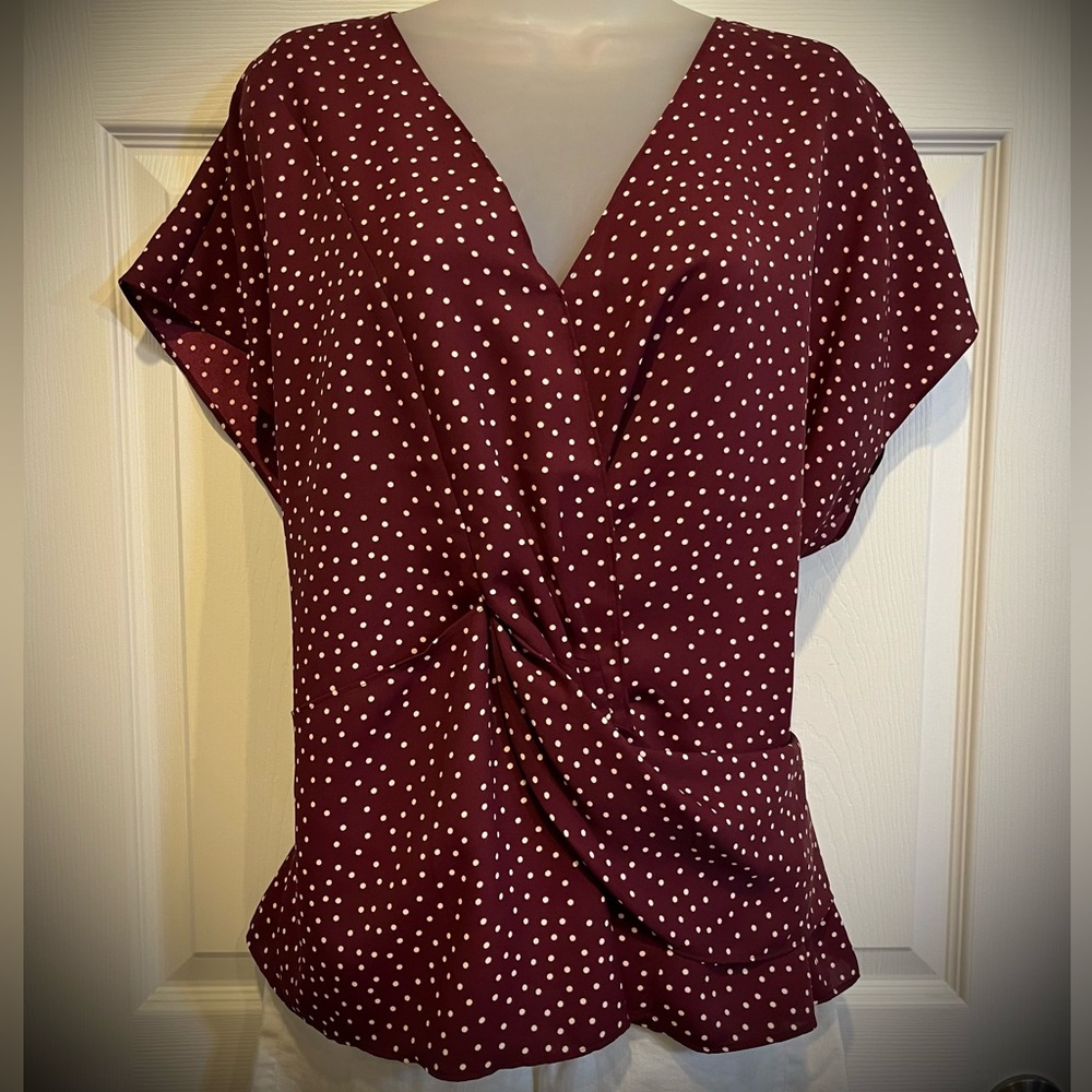 Express knotted waist blouse